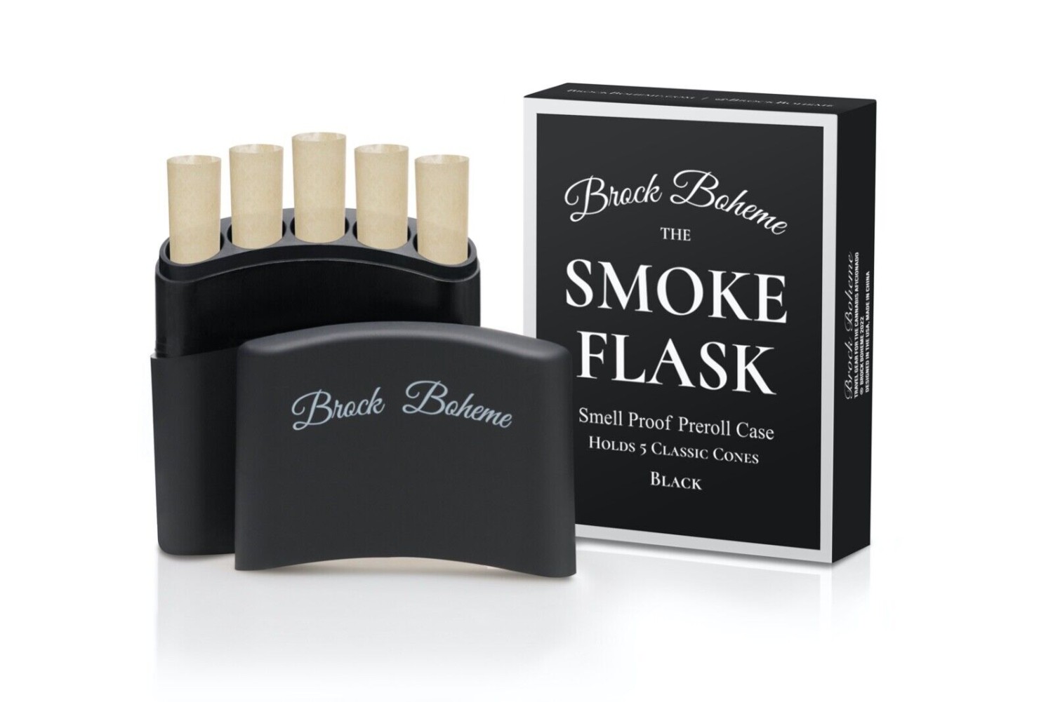 The Smoke Flask | Joint Case, Blunt Holder. Holds 5 Raw Cones. Smell Proof