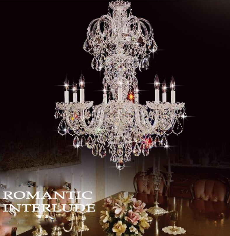 Crystal Chandelier Palace Pendant Lamp Lobby Ceiling Light Fixture Luxury LED