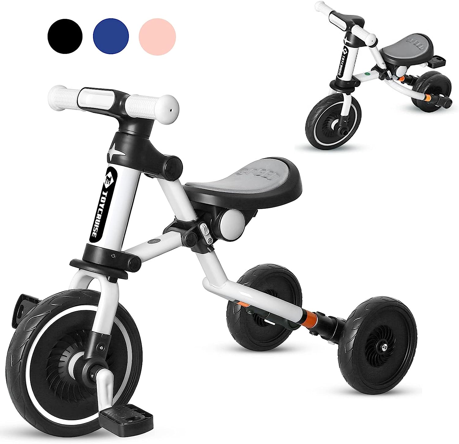 3 in 1 Kids Tricycle for Age 18 Months to 4 Years Old Kids, Toddler Baby Balance